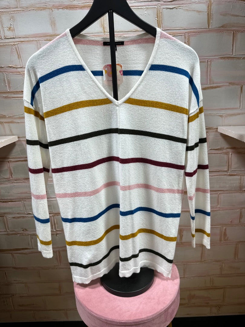 Cream stripe Staccato Sweater, M