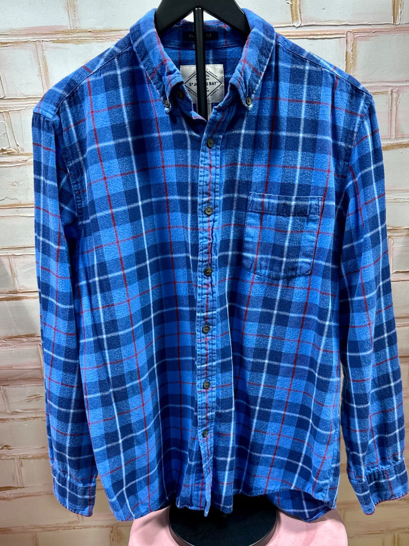 Blue plaid St johns bay Shirt, M