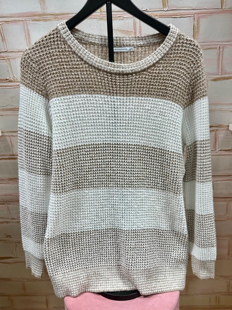 Khaki stripe Staccato Sweater, M