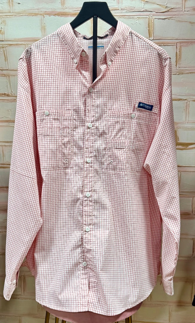 Red/White Plaid Columbia Mens, XL
