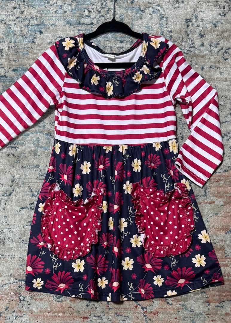Navy/Red Multi Unbranded Dress, 2T