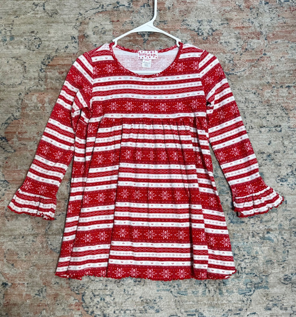 Red Ruffle Girl Dress/top, 12/14