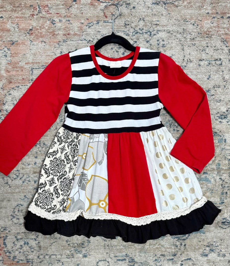Red B/W stripe Unbranded girls, 4/5