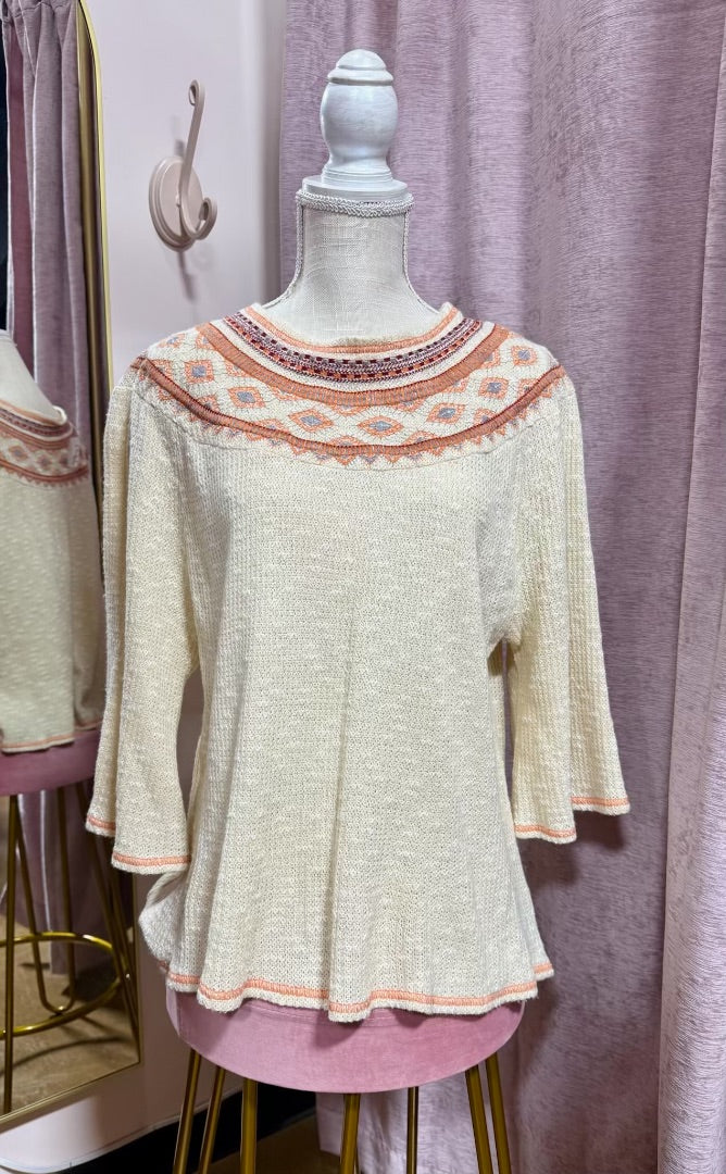 Cream multi Ellison Top, L
