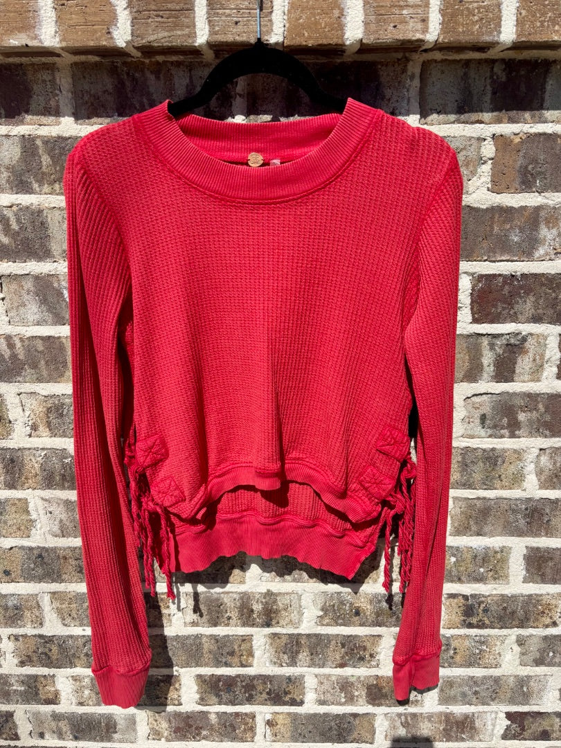 Red Free People Top, M
