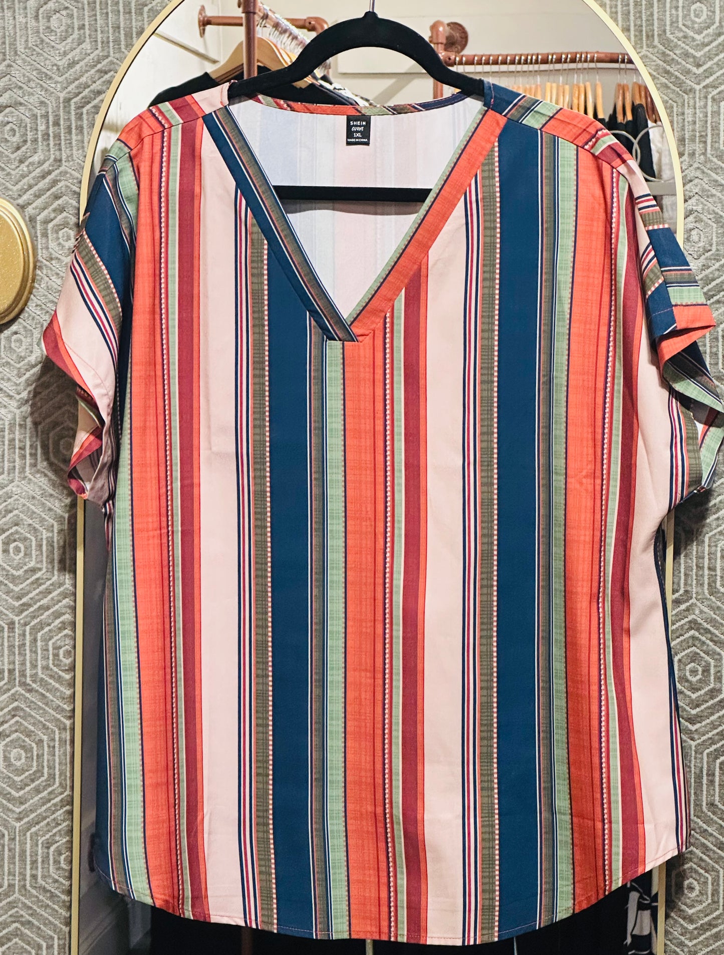 Striped Top Sz 1X