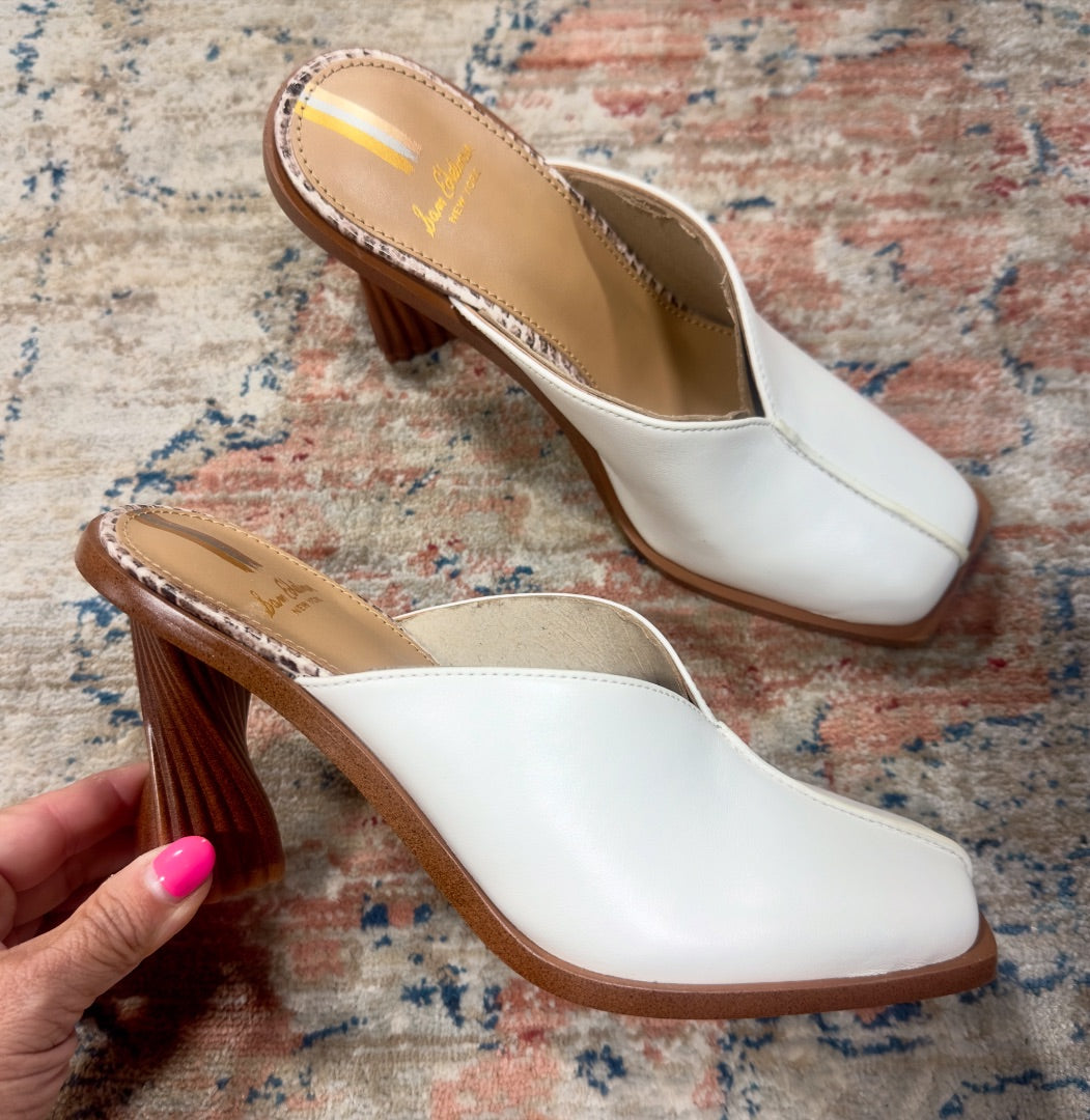 White Sam Edelmon Shoes, 5.5