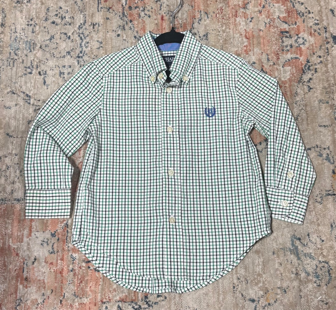 Green/Navy Chaps Top, 2T