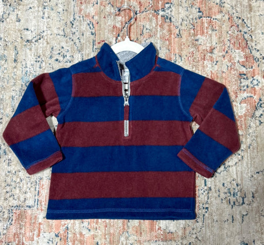 Navy/Maroon Stripe Carters Top, 2T
