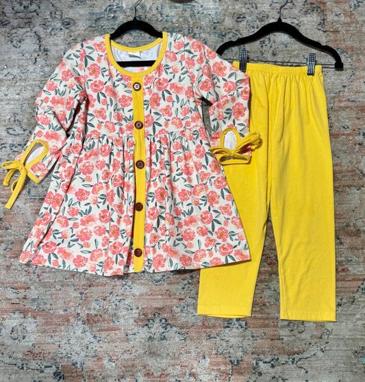 Yellow Floral Unbranded Sets, 6-7