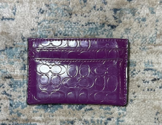 Purple Coach Card Holder