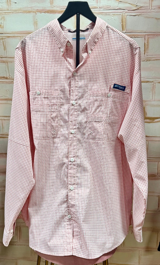 Red/White Plaid Columbia Mens, XL