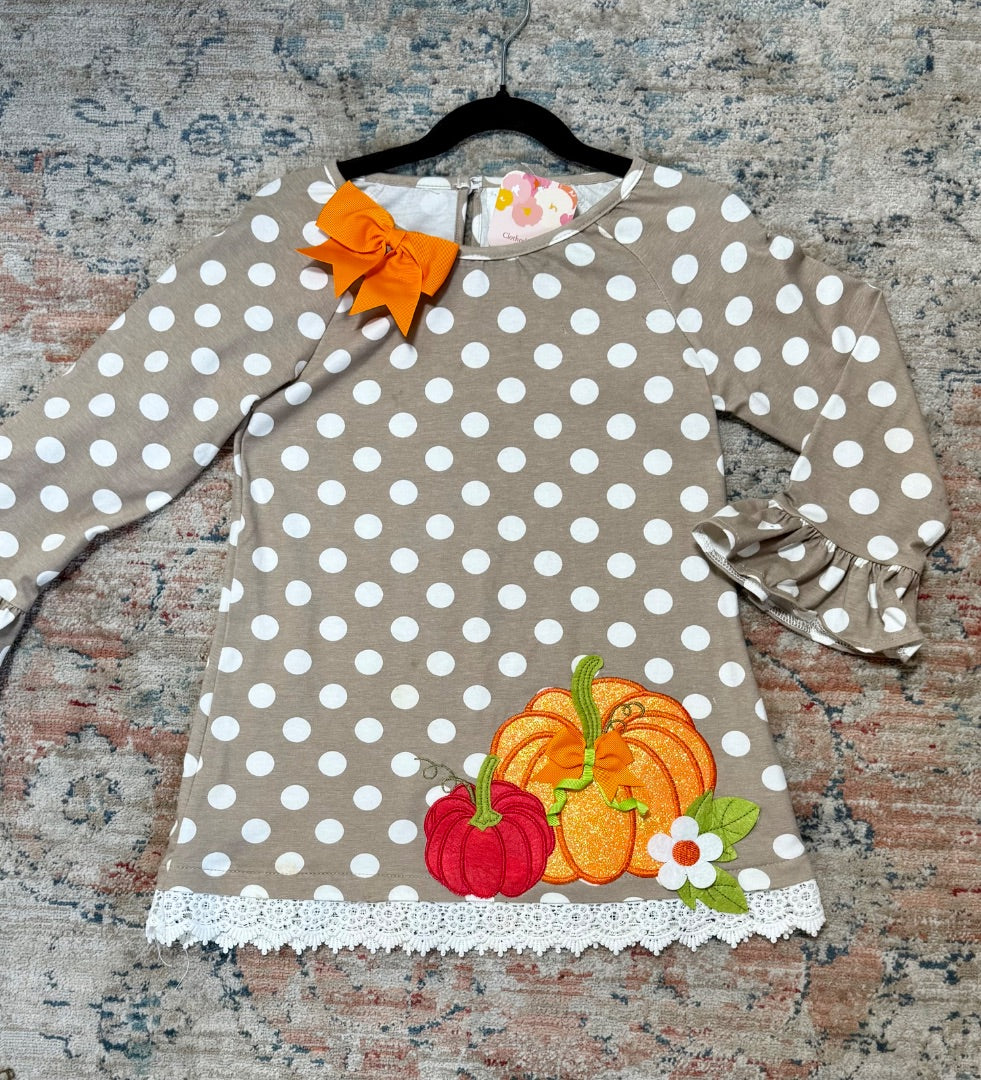 Tan polka dot Rare Editions girls, 7