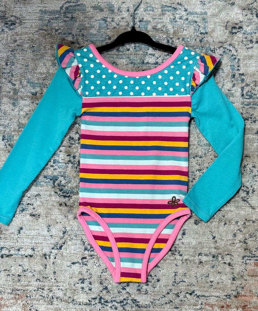 Teal/pink/yellow stripe Matilda Jane girls, 2
