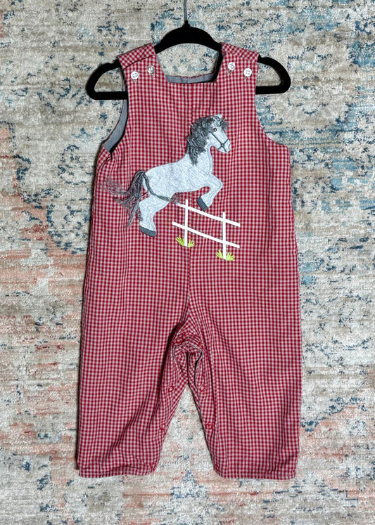 Red Gingham Bailey Boys Rebersible, 12m