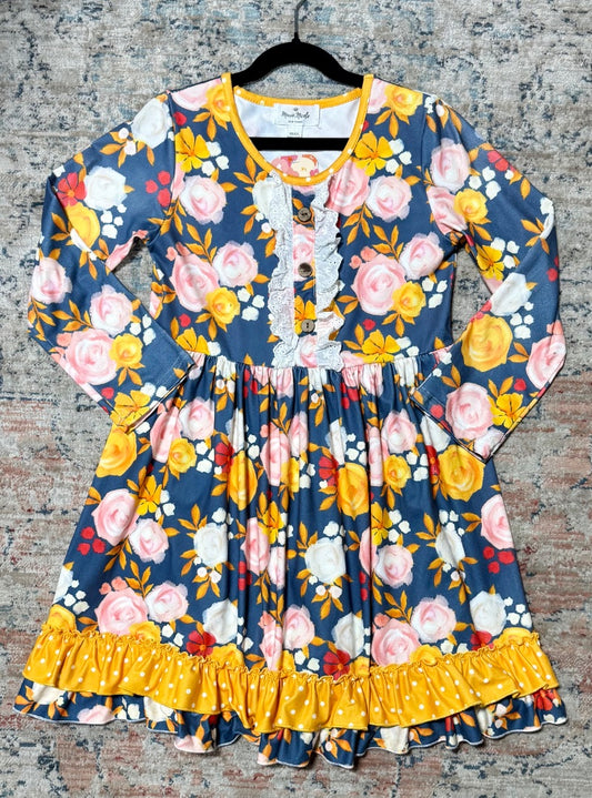 Blue/Yellow multi Marie Nicole Dress, 8