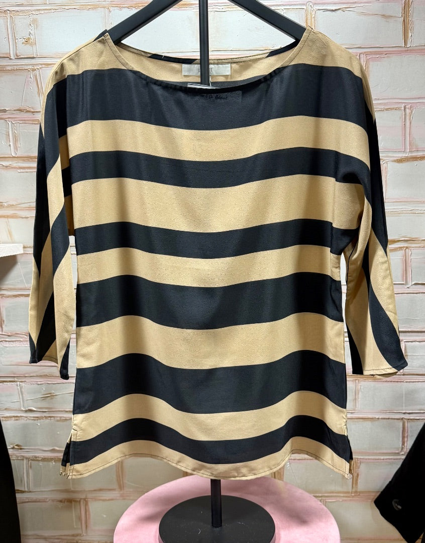 Black/Gold Stripe Loft Top, S