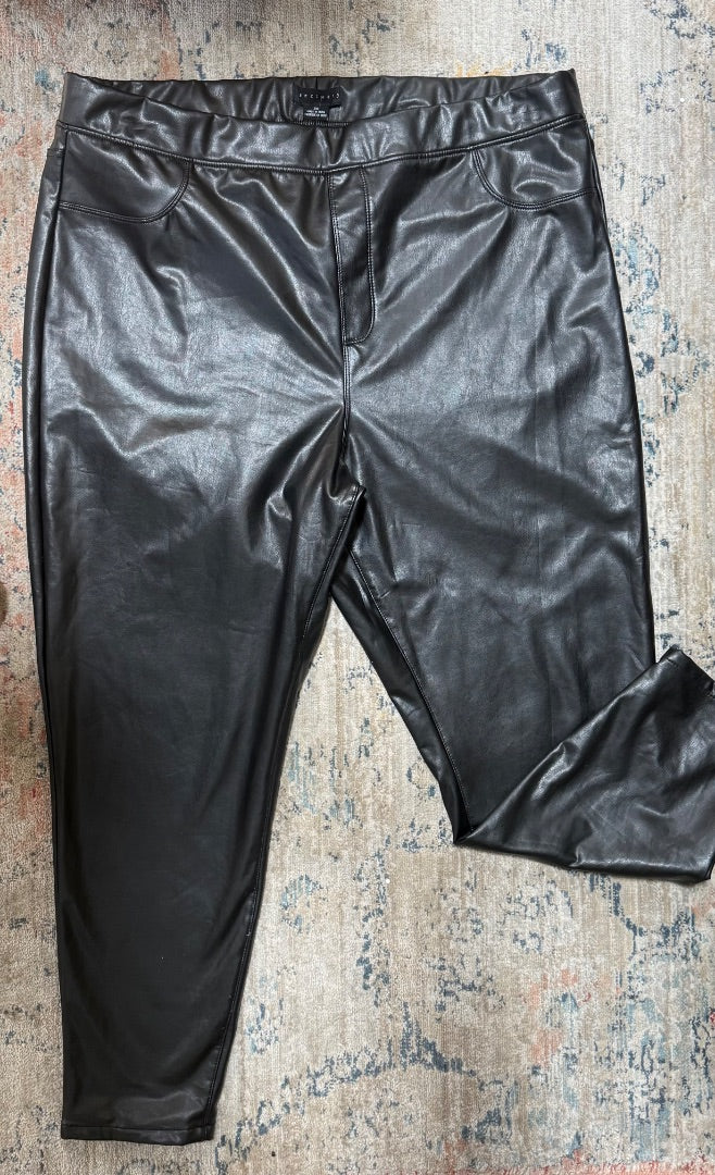 Black Leather Sanctuary Pants Womens, 3X