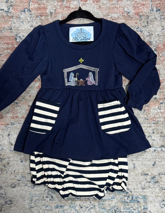 Navy Nativity Little Southern Sets, 6-12m