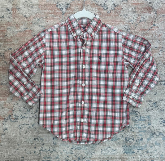 Red Plaid Ralph Lauren Shirt, 4/4T