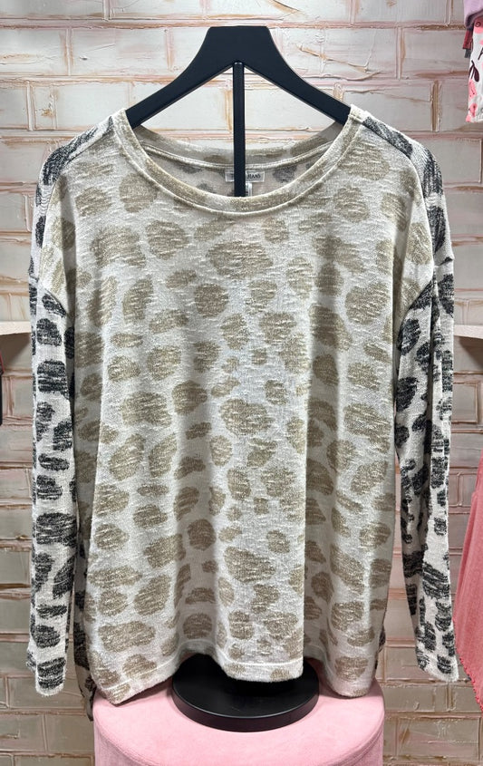 Animal Print Tribal Jeans Top, M