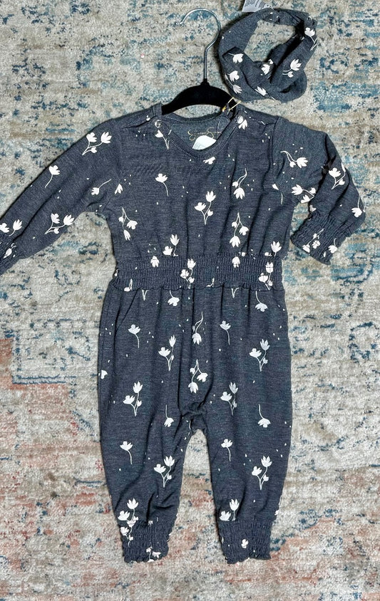 Grey Jessica Simpson Romper, 3-6m