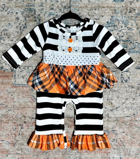 Black/white Marie Nicole Romper, 0-3m