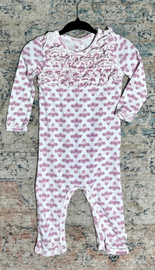 Dk purple/white Burts bees Onesie, 3-6m