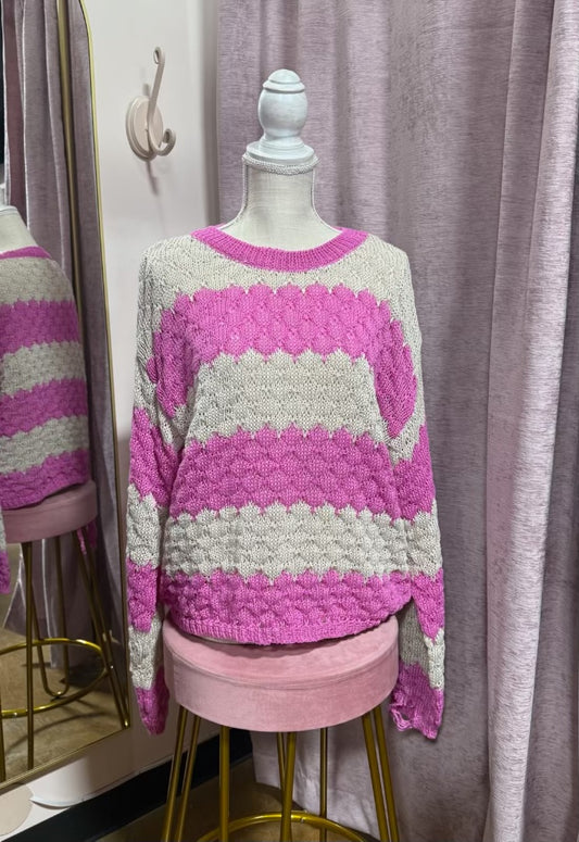 pink stripe lumiere Top, L