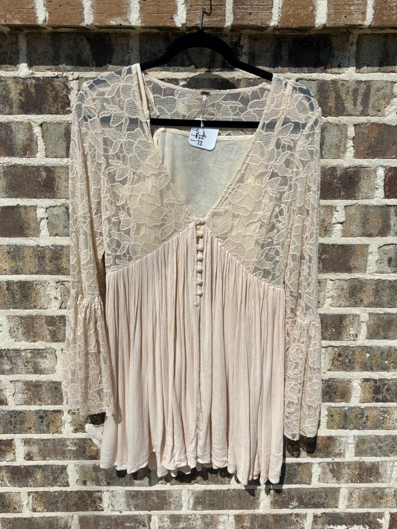 Cream Free People Top, S