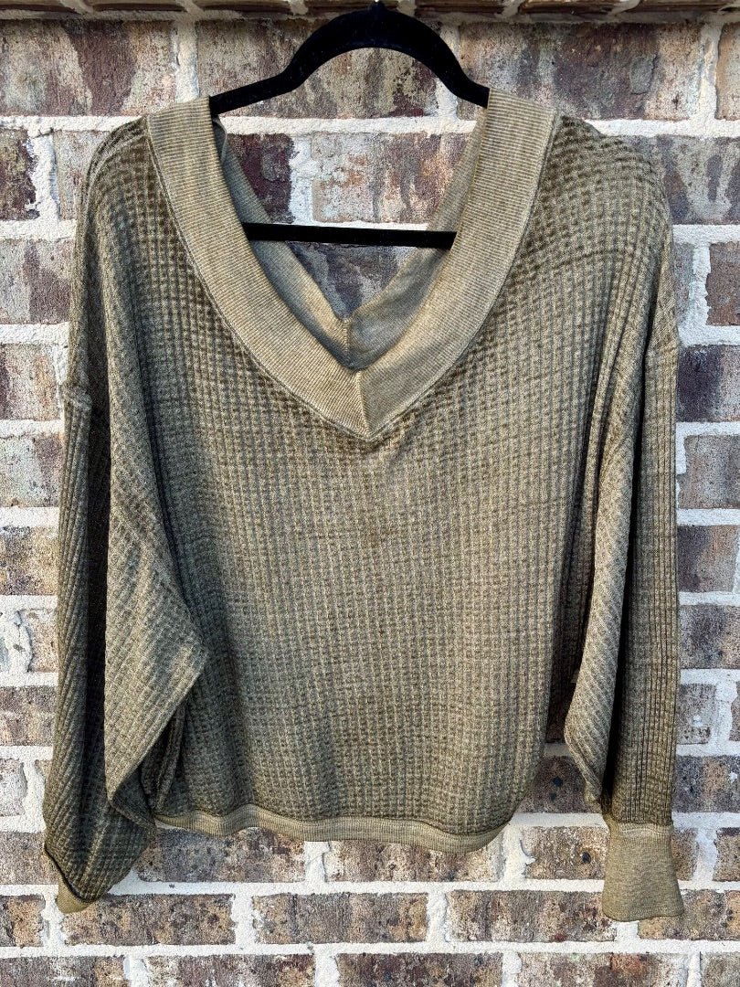 Green Free People Top, M
