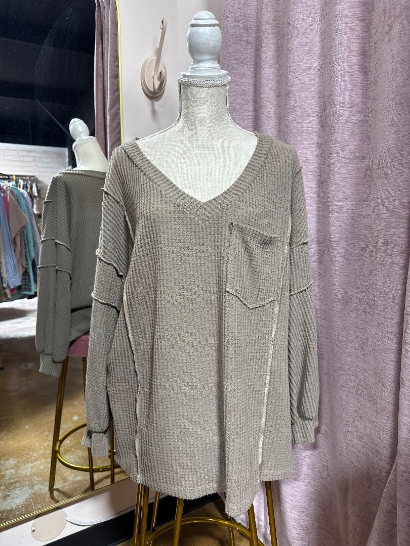 Brown White birch Top, XL