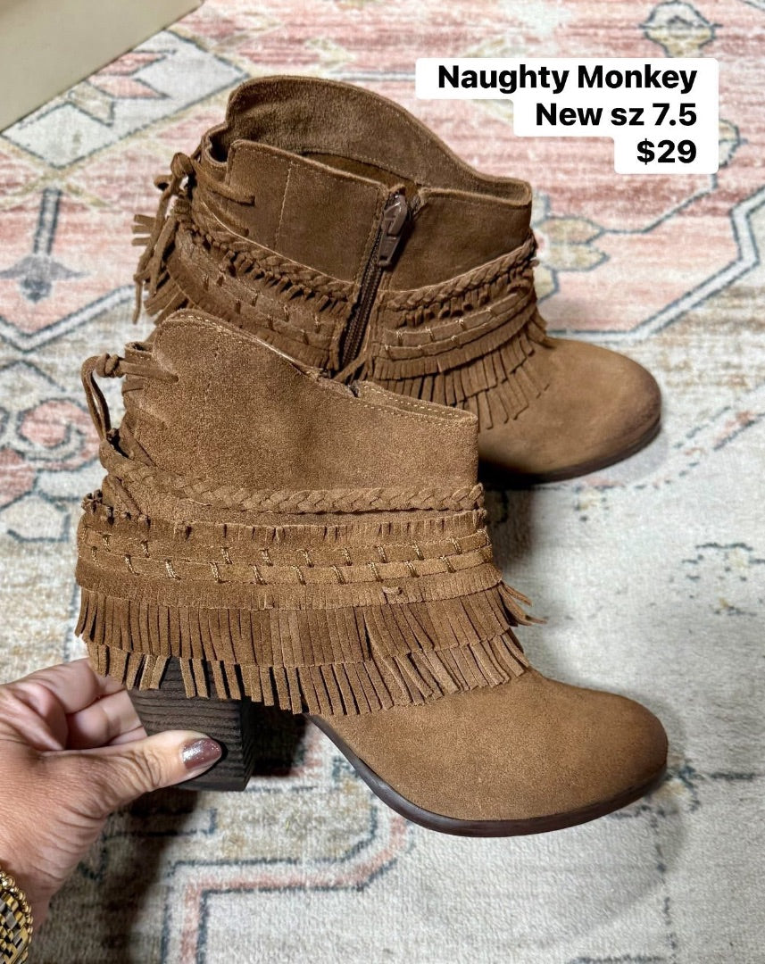 Tan Naughty Monkey Shoes, 7.5
