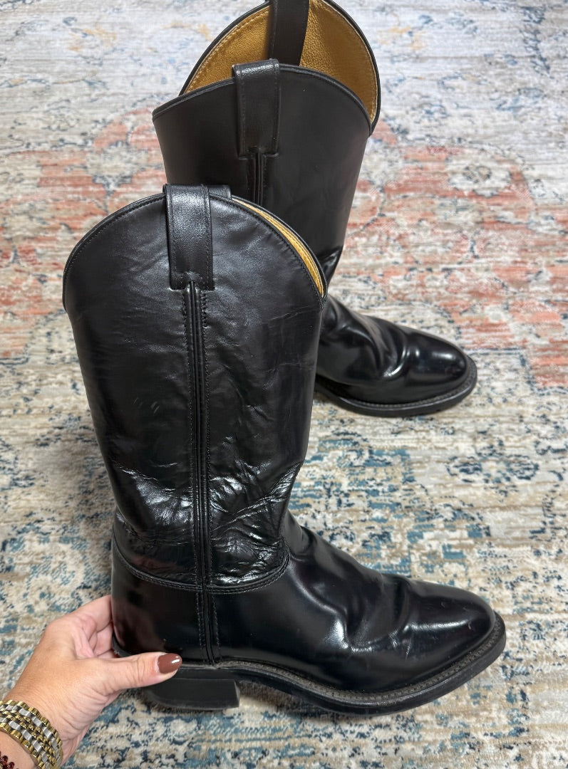 Black Justin Shoes, 8.5