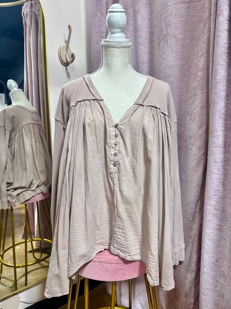Lt mauve Free People Top, M
